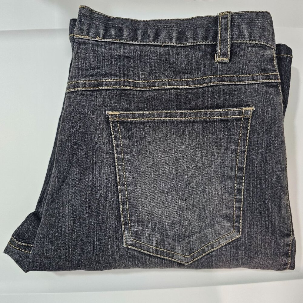 R Denim Womens Sz 12 Floral Beaded Embroidered Y2K Straight Leg Jeans Black Wash - Picture 10 of 10